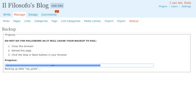 Wordpress Backup