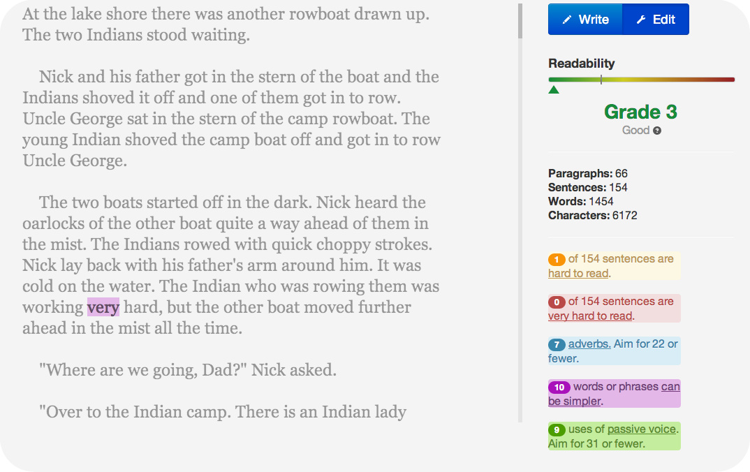 Assessment of text quality Indian Camp