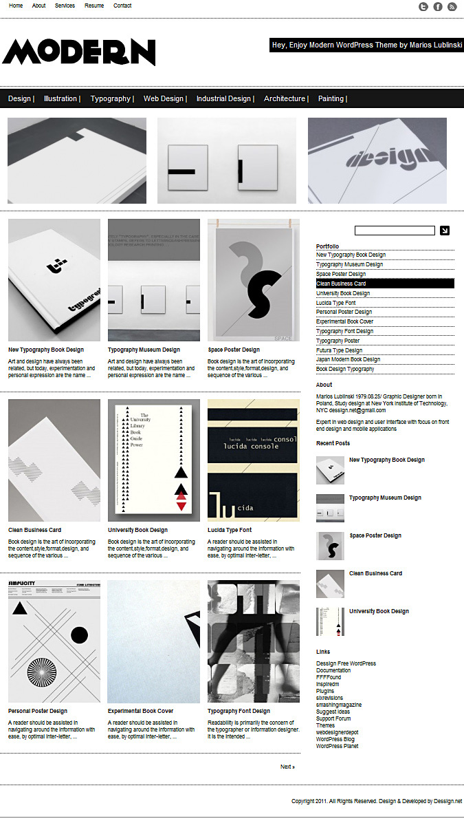 Free Clean & Elegent WordPress Themes