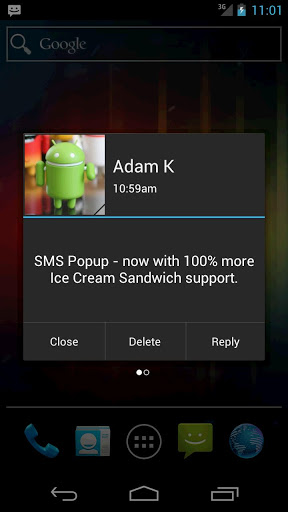 sms pop up