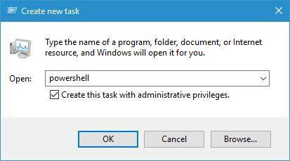 Open Powershell windows 10