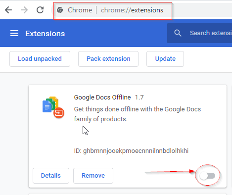 In Google Chrome, you can disable extensions as follows: