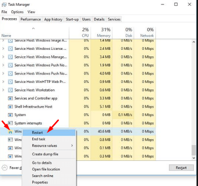 Restart Windows Explorer