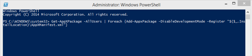 Reset App Packages