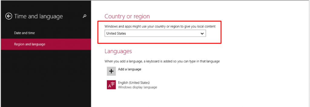 Check Region on Windows Store