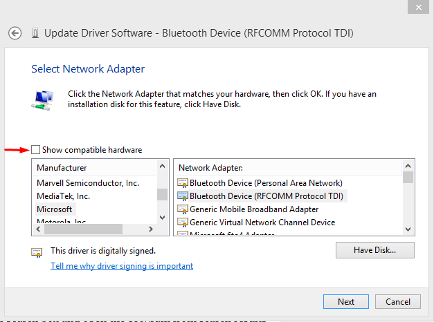 Switch to Different Network Adapter Drivers