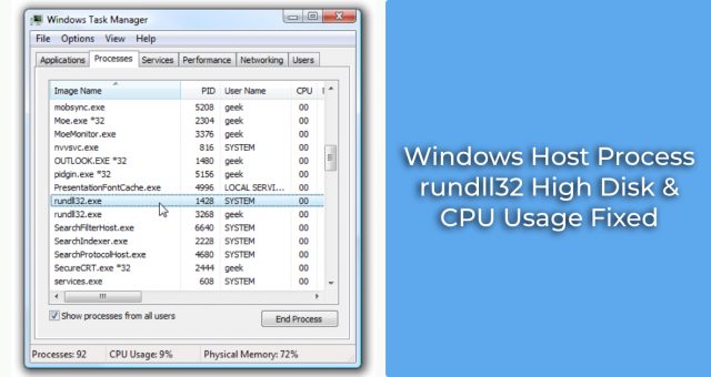 rundll32 High Disk & CPU Usage Fixed